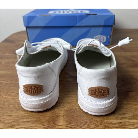 Hey Dude Wendy Stretch Canvas Women's Casual Shoes, White, Size 9 - Picture 3 of 7